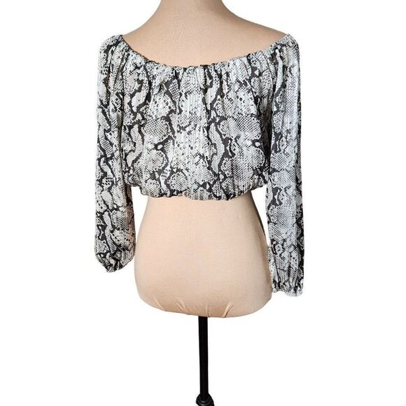 Windsor Snake Print Balloon Sleeve Blouse - Size Small - Picture 3 of 8